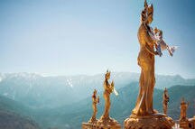 Golden statues near Big Buddha Point in Thimphu Golden statues near Big Buddha Point in Thimphu